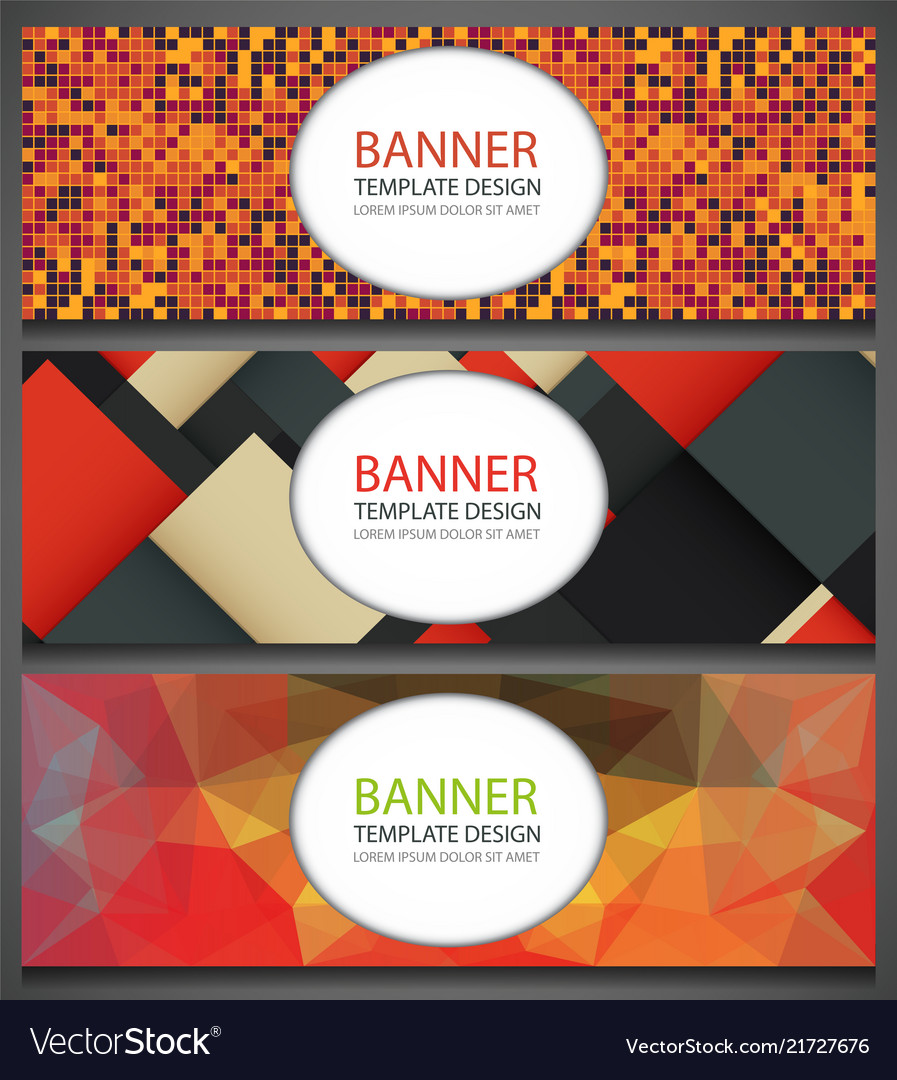 Abstract banners set with different patterns vector image Abstract banners set with different patterns