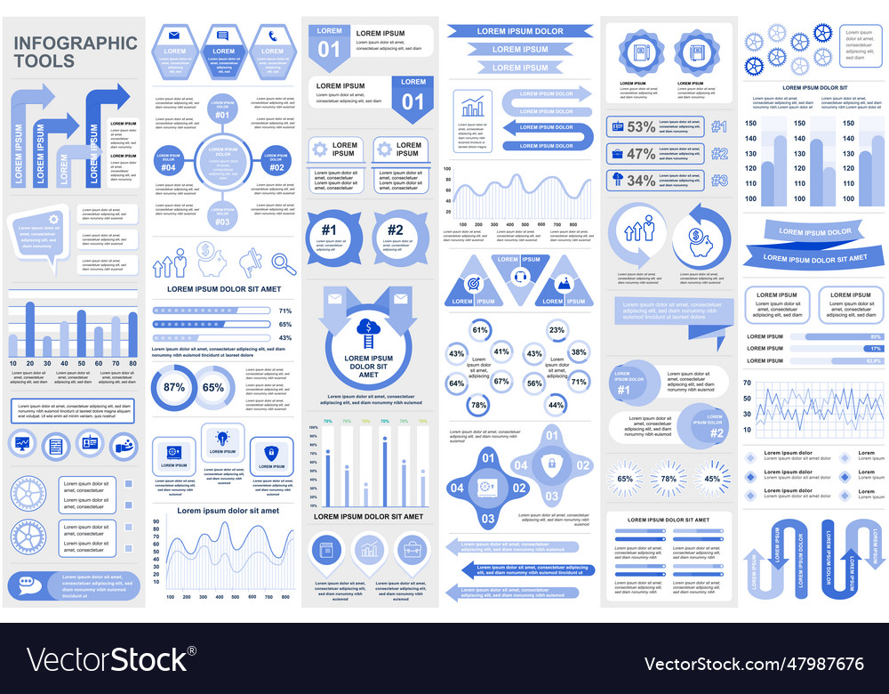 Bundle infographic elements data visualization vector image Bundle infographic elements data visualization