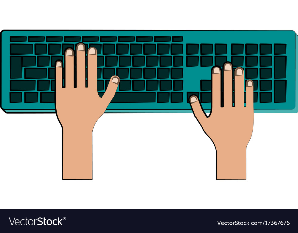 Hands typing on computer keyboard icon image