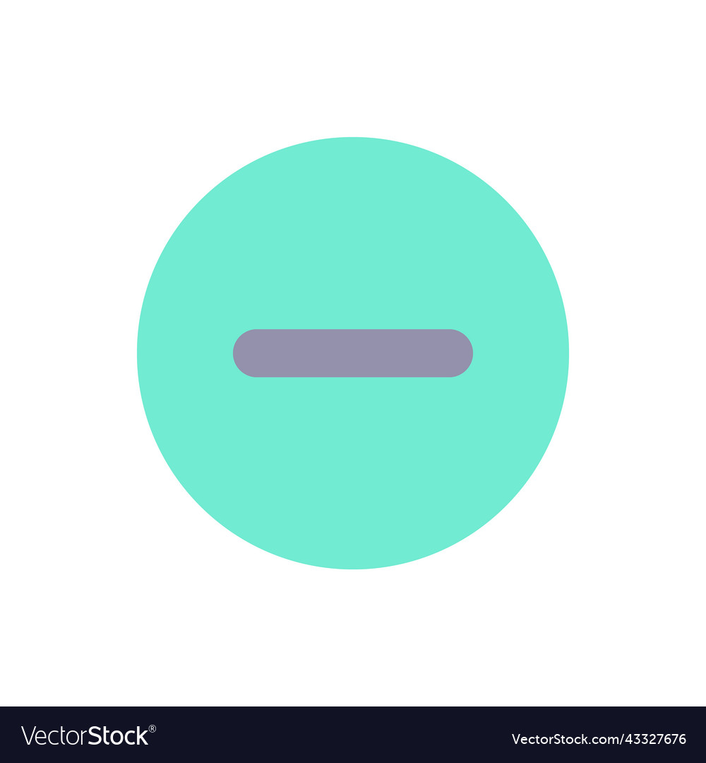 Remove button flat color ui icon vector image Remove button flat color ui icon