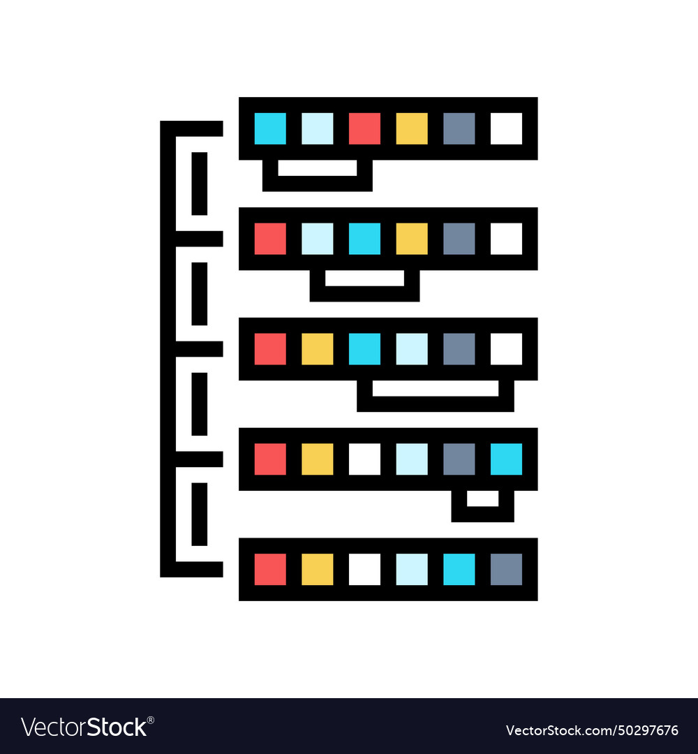 Selection sort algorithm color icon vector image Selection sort algorithm color icon