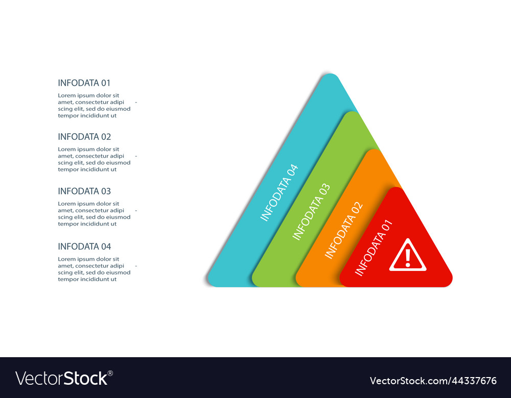 Triangle with 4 elements infographic template