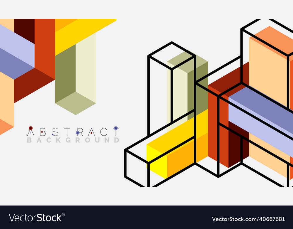 Abstract background 3d cubes cubic elements vector image Abstract background 3d cubes cubic elements