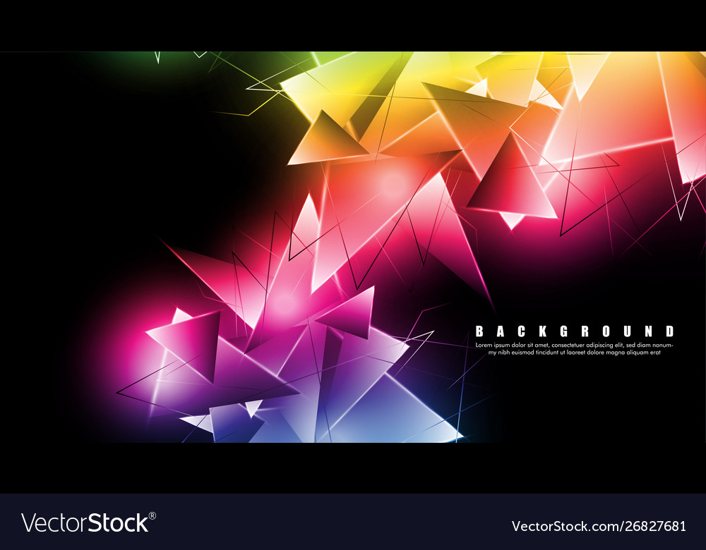 Abstract background with glowing triangles vector image Abstract background with glowing triangles