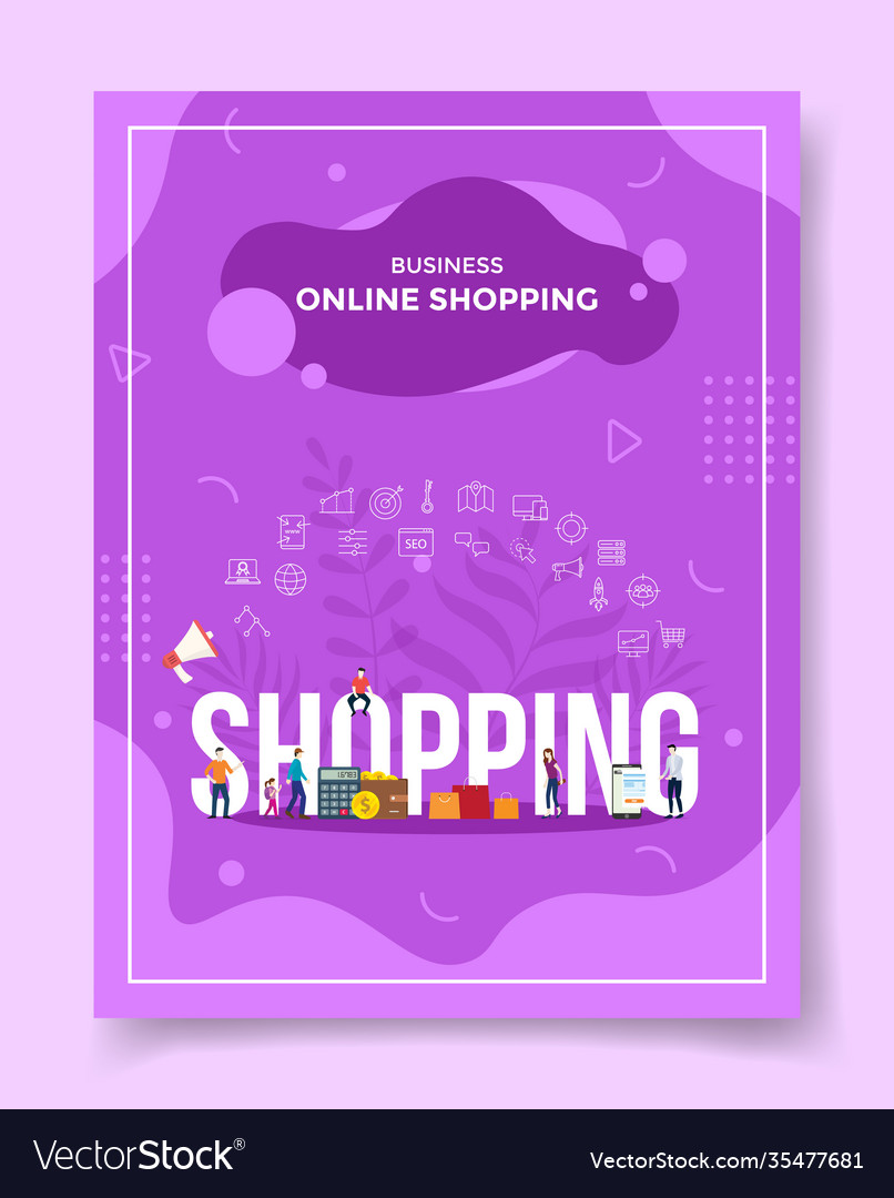 Business online shopping concept people around Vector Image