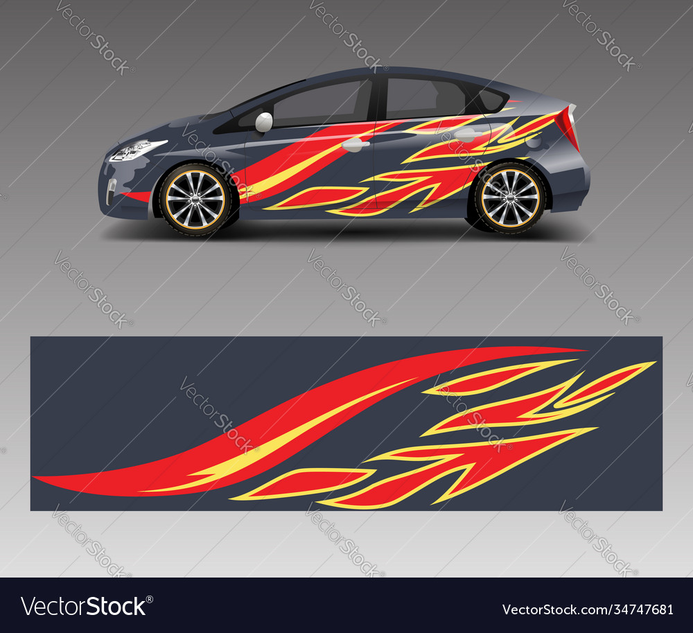 Car Decal Graphic Wrap Vinyl Sticker Royalty Free Vector