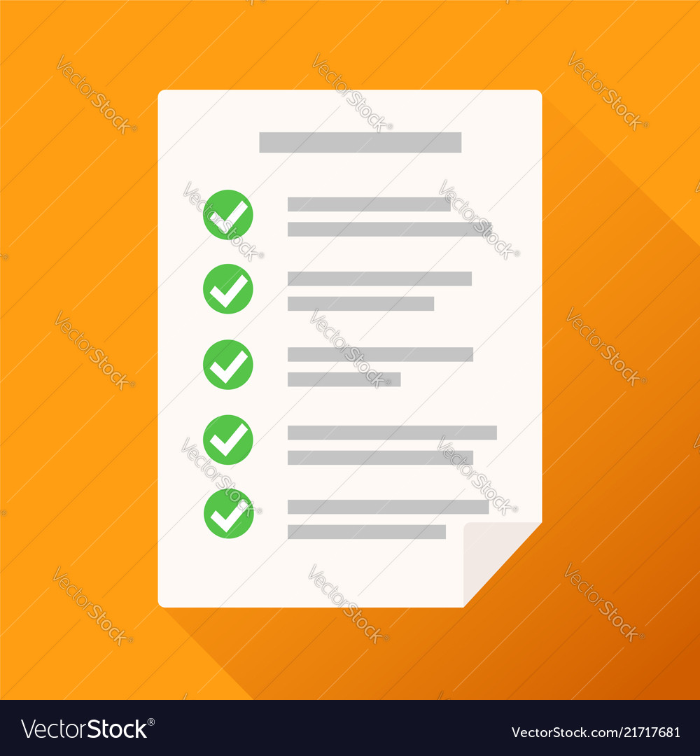 Checklist icon flat for web stock design vector image Checklist icon flat for web stock design