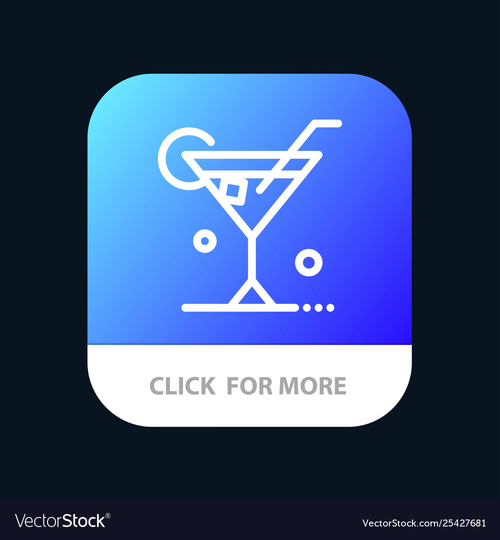 Glass drink wine spring mobile app button android vector image Glass drink wine spring mobile app button android