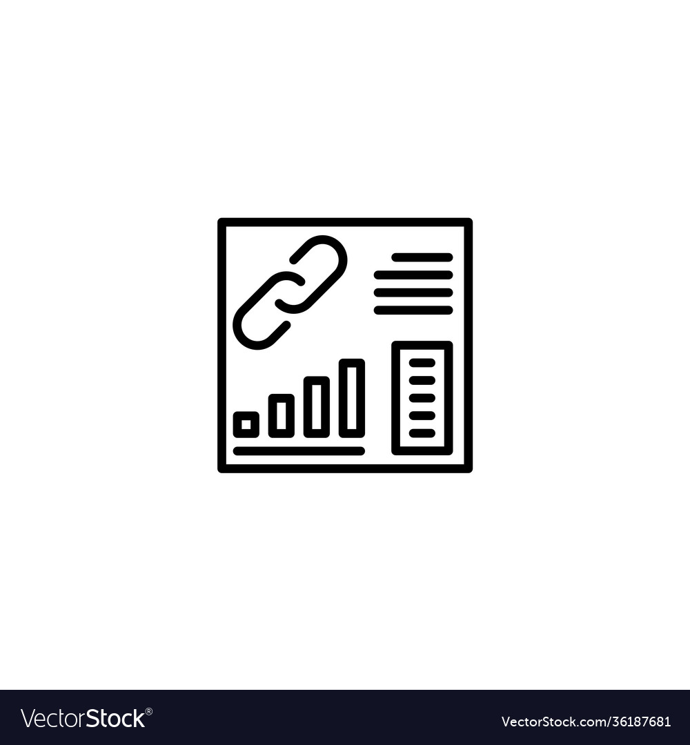 Link manager dashboard icon with line style vector image Link manager dashboard icon with line style