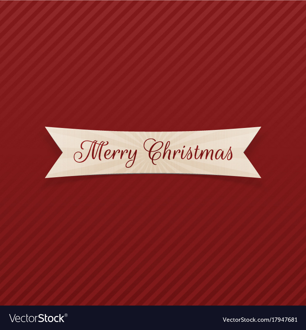 Merry christmas bent ribbon Royalty Free Vector Image