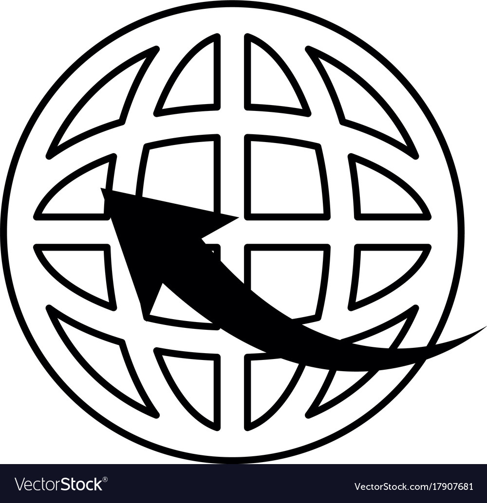 Planet sphere with arrow around