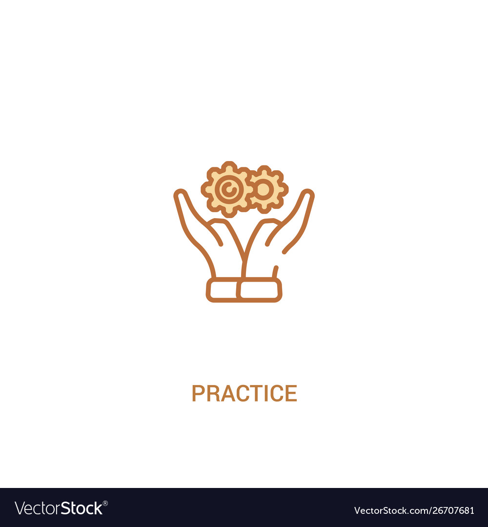Practice concept 2 colored icon simple line Vector Image