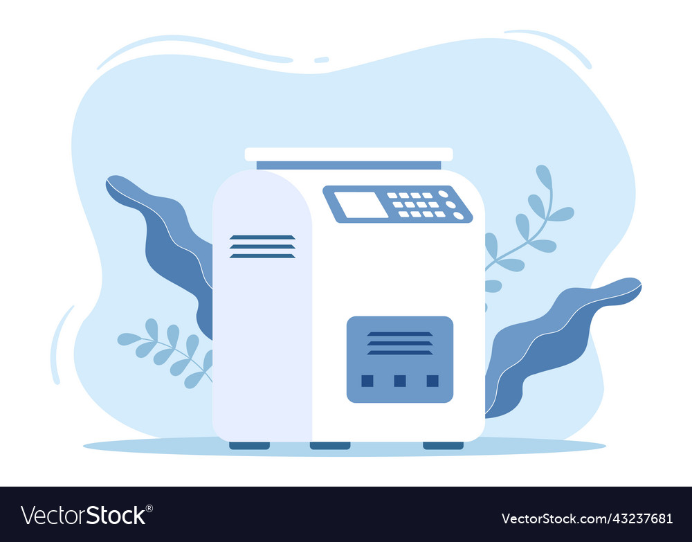Print shop with production process at printing vector image Print shop with production process at printing