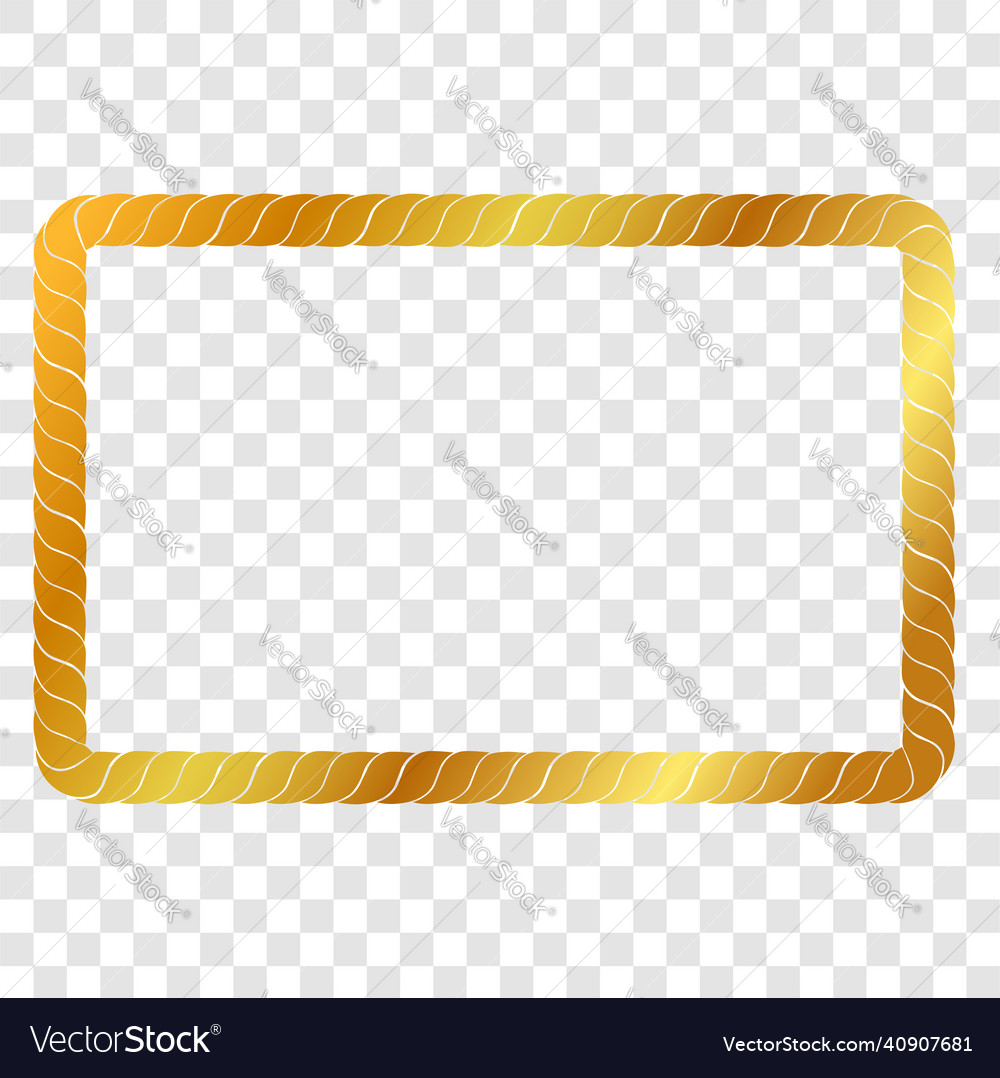 Rectangle frame from golden rope for your element vector image Rectangle frame from golden rope for your element