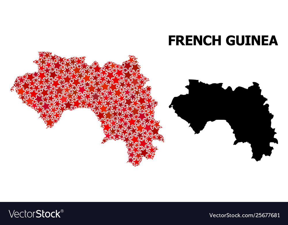 Red star mosaic map french guinea