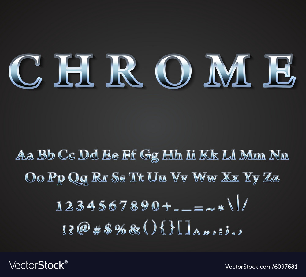 Shiny chrome letters Royalty Free Vector Image