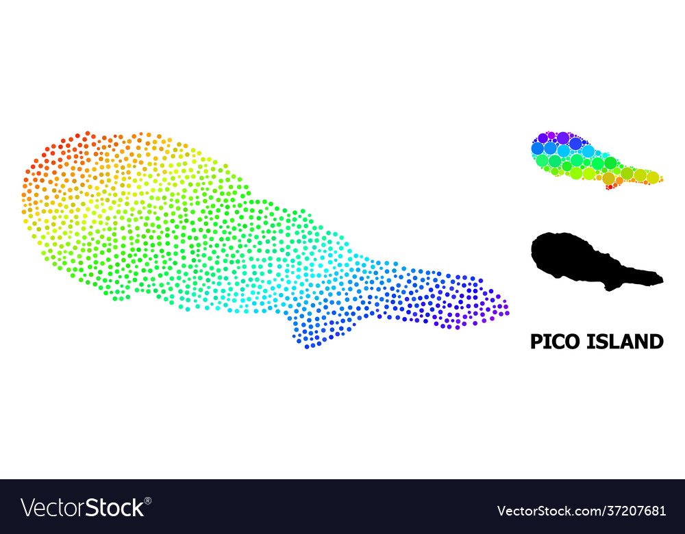Spectrum gradient dotted map pico island