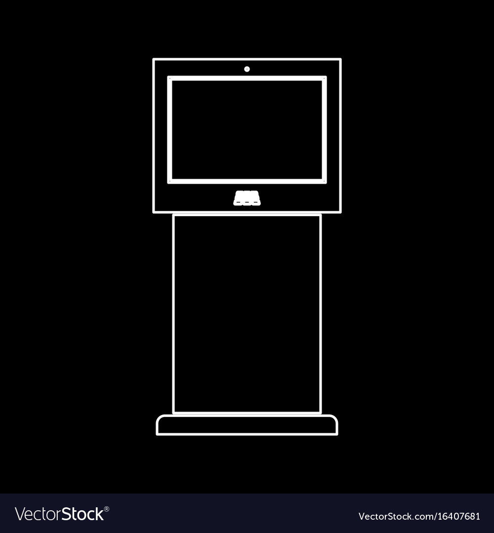 Terminal stand with touch screen white color path