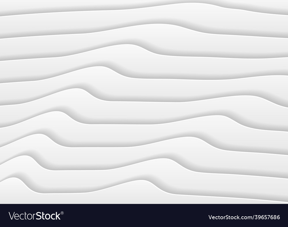 Abstract white wave background with papercut style