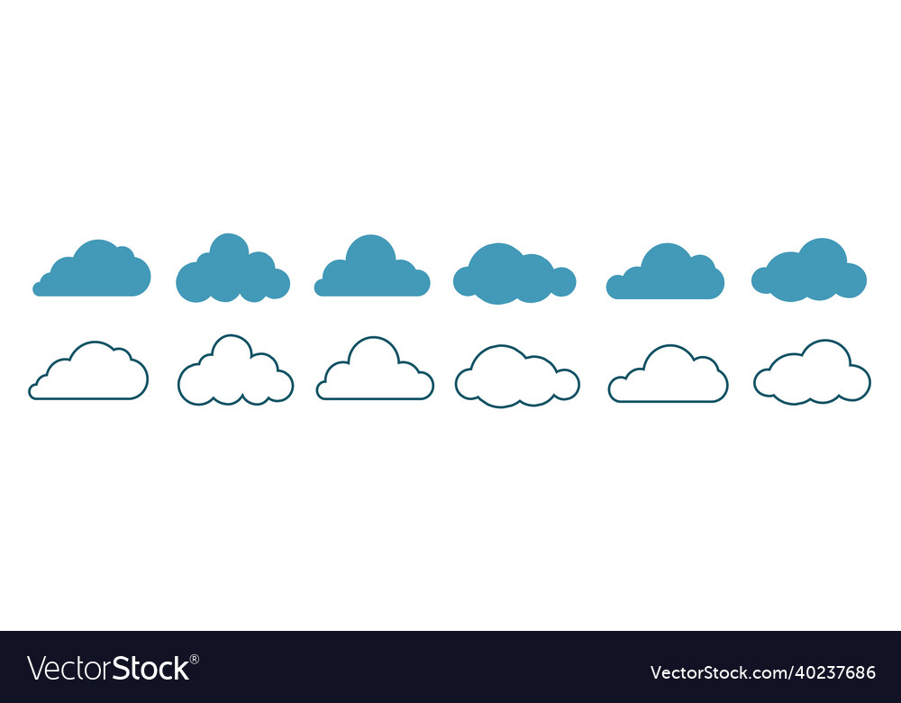 Big cloud flat two colour minimal icon set