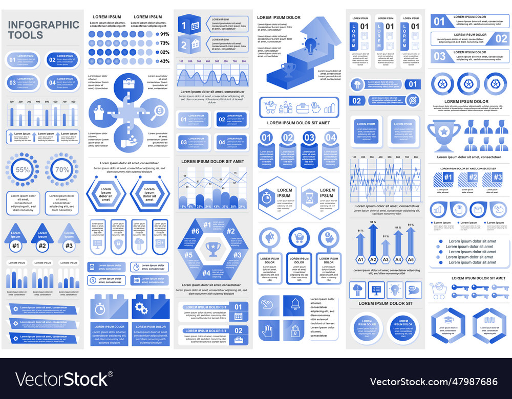 Bundle infographic elements data visualization vector image Bundle infographic elements data visualization