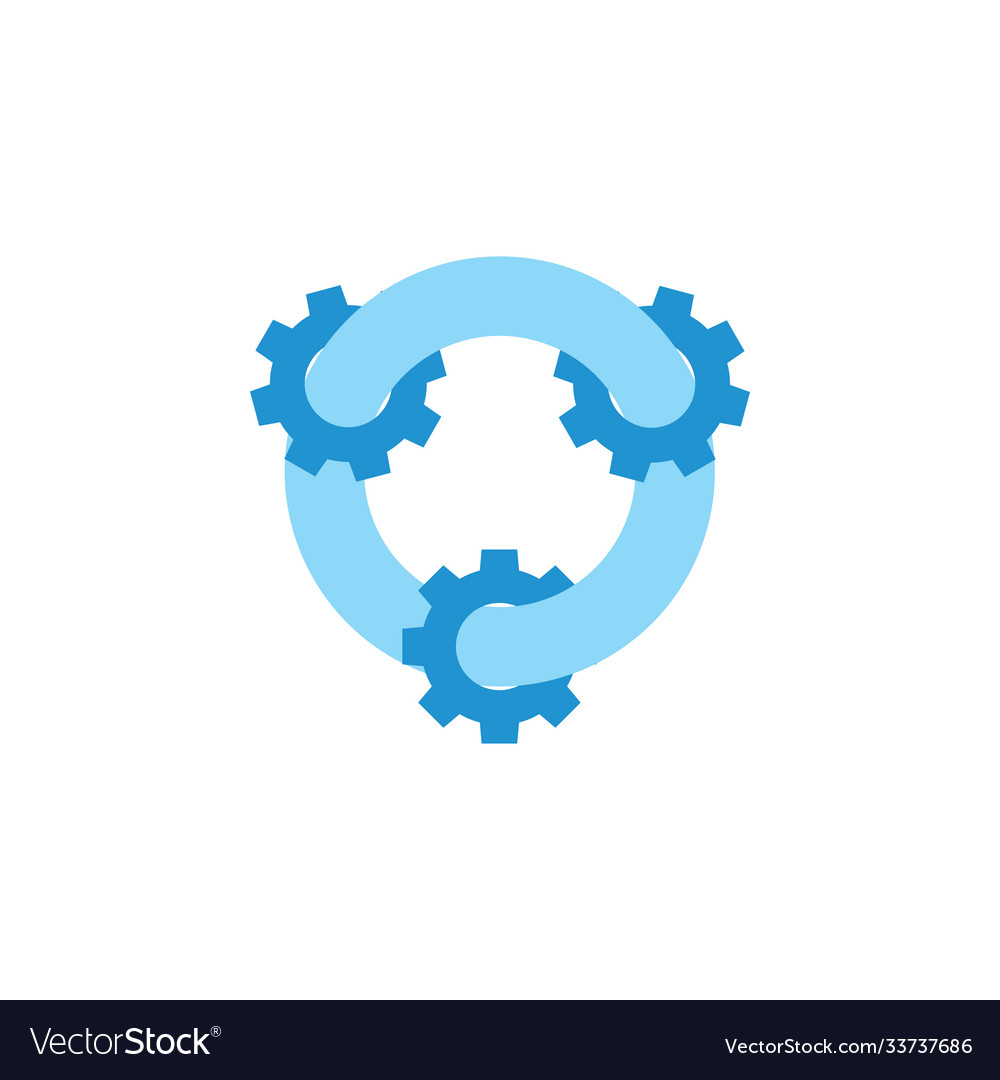 Circle cog machine process symbol