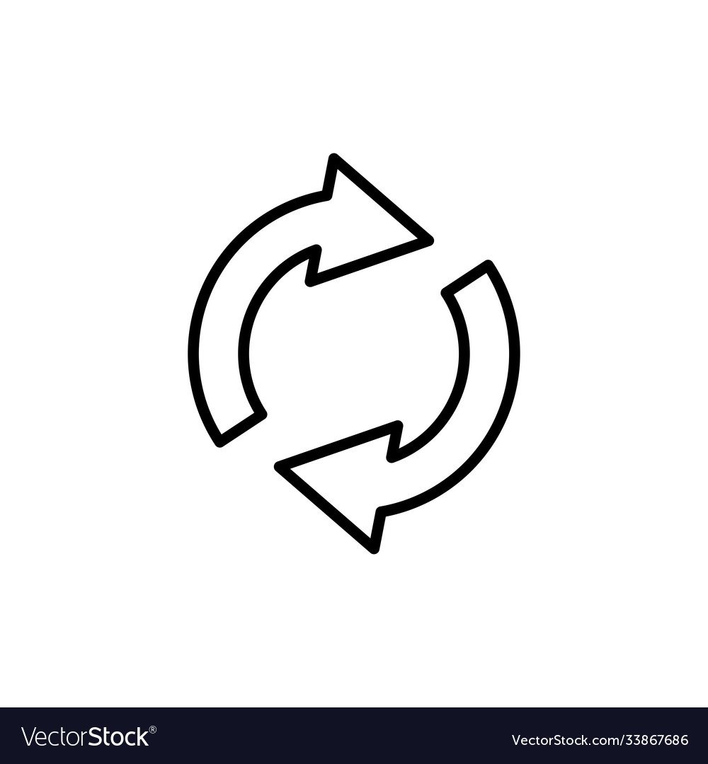 Circular arrow circle line icon rotation vector image Circular arrow circle line icon rotation