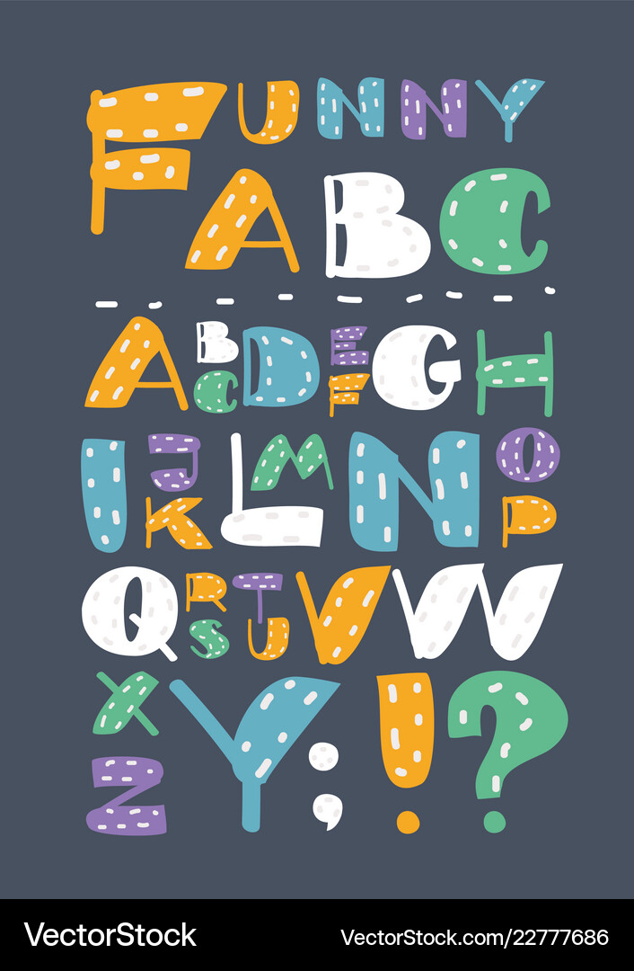 Colorful Alphabet Font - ABC Letters Royalty Free Vector
