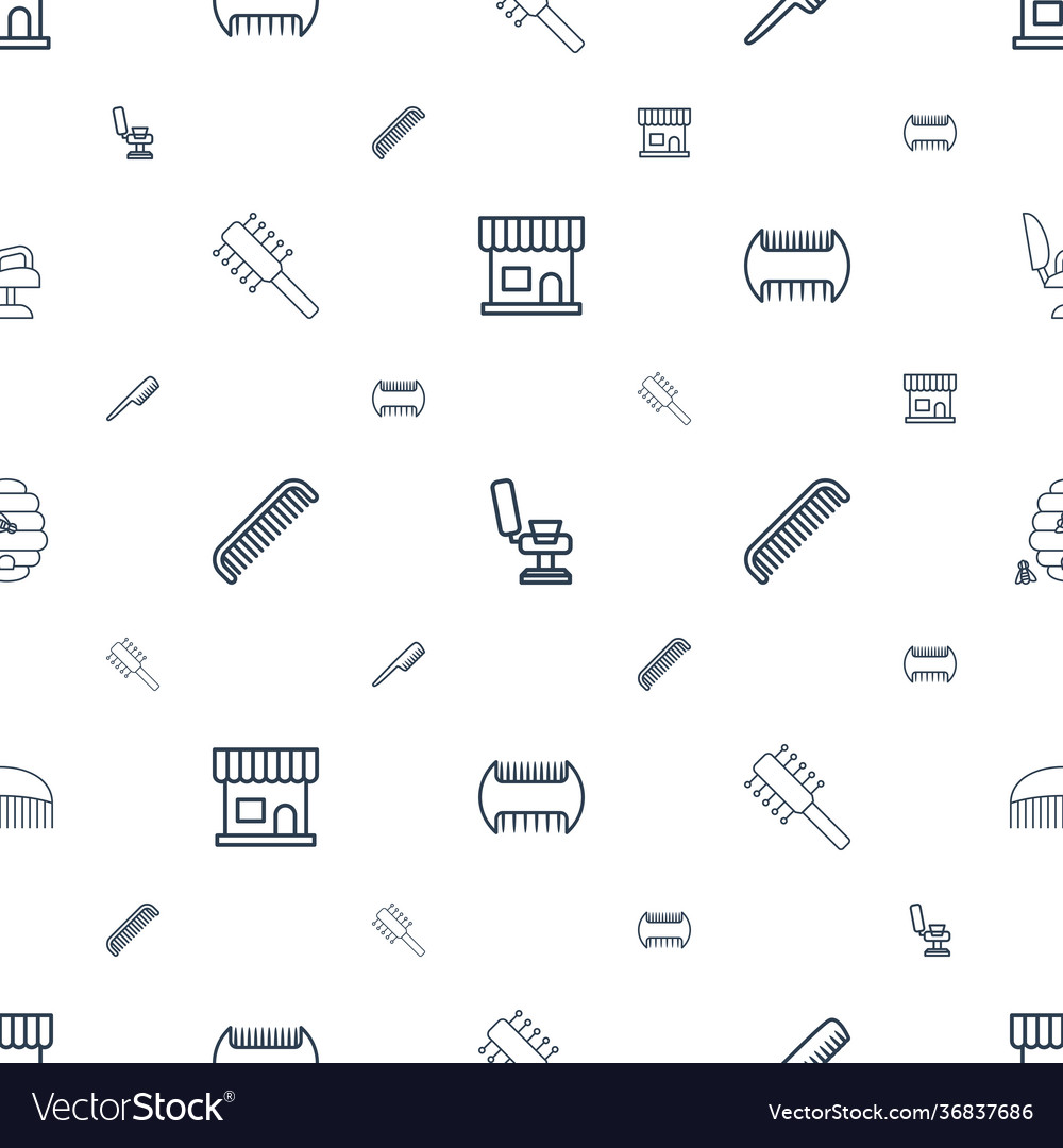 Comb icons pattern seamless white background