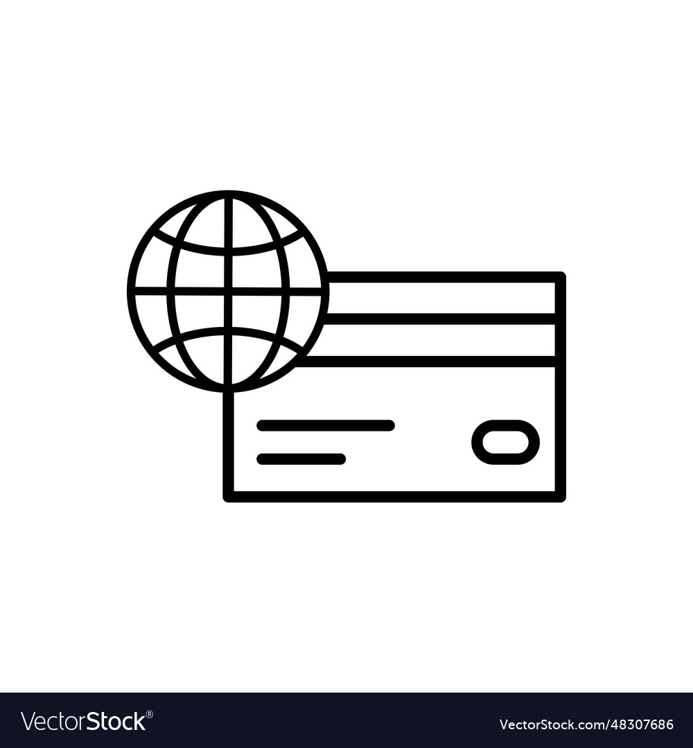 Credit card scan line icon simple element