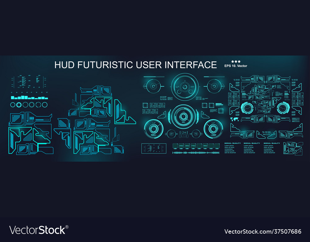 Dashboard display virtual reality technology vector image Dashboard display virtual reality technology