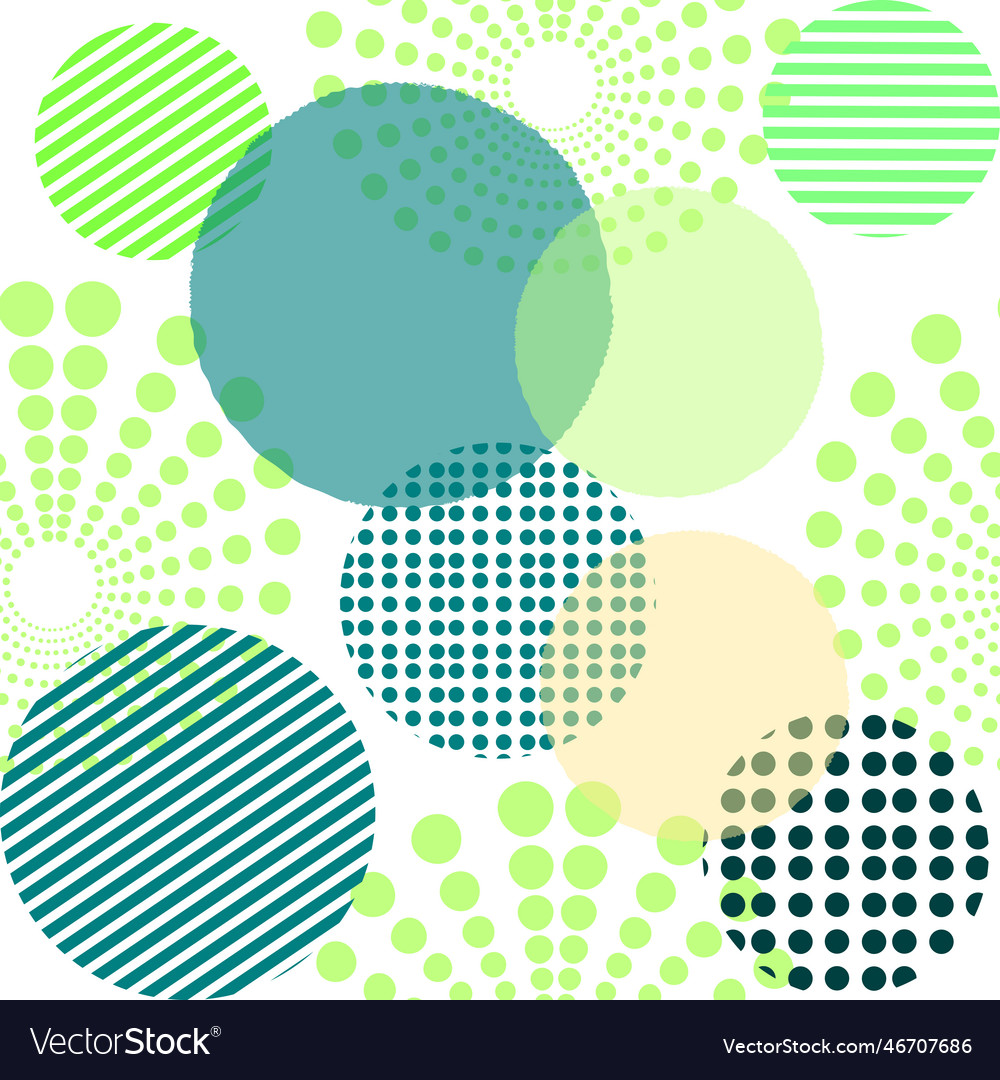 Different shaped circles green pantone seamless Vector Image