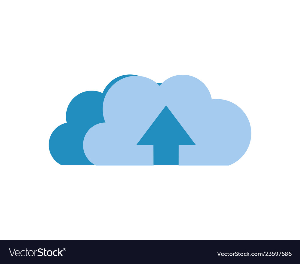 Download cloud with objects isolated icon