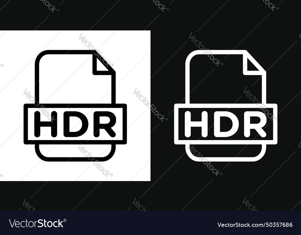 Hdr image file extension icon set document design