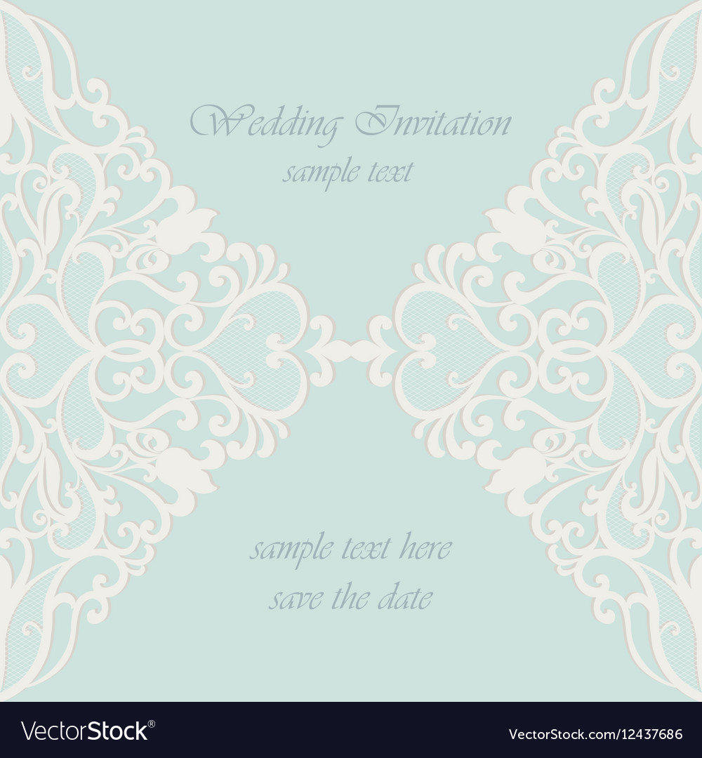 Invitation card with lace ornaments