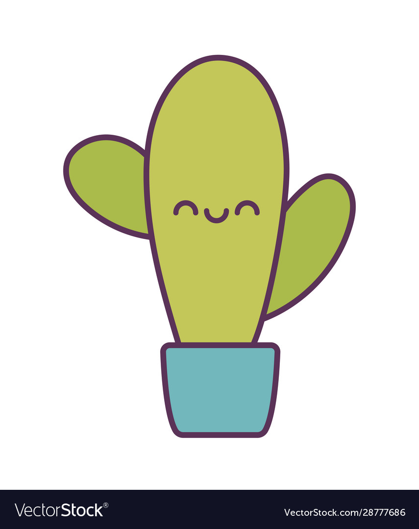 Kawaii cactus plant cartoon design