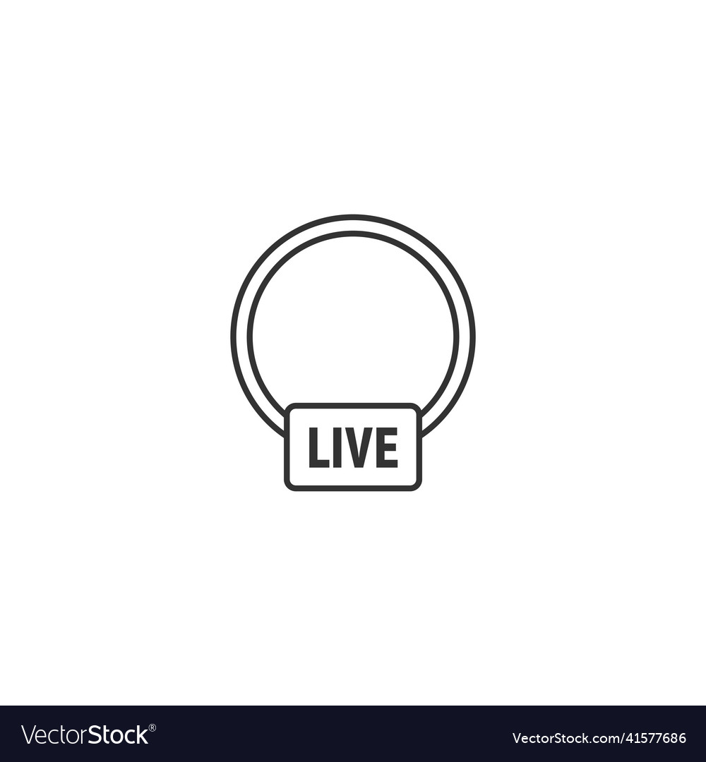 Live button stream video line icon news watch