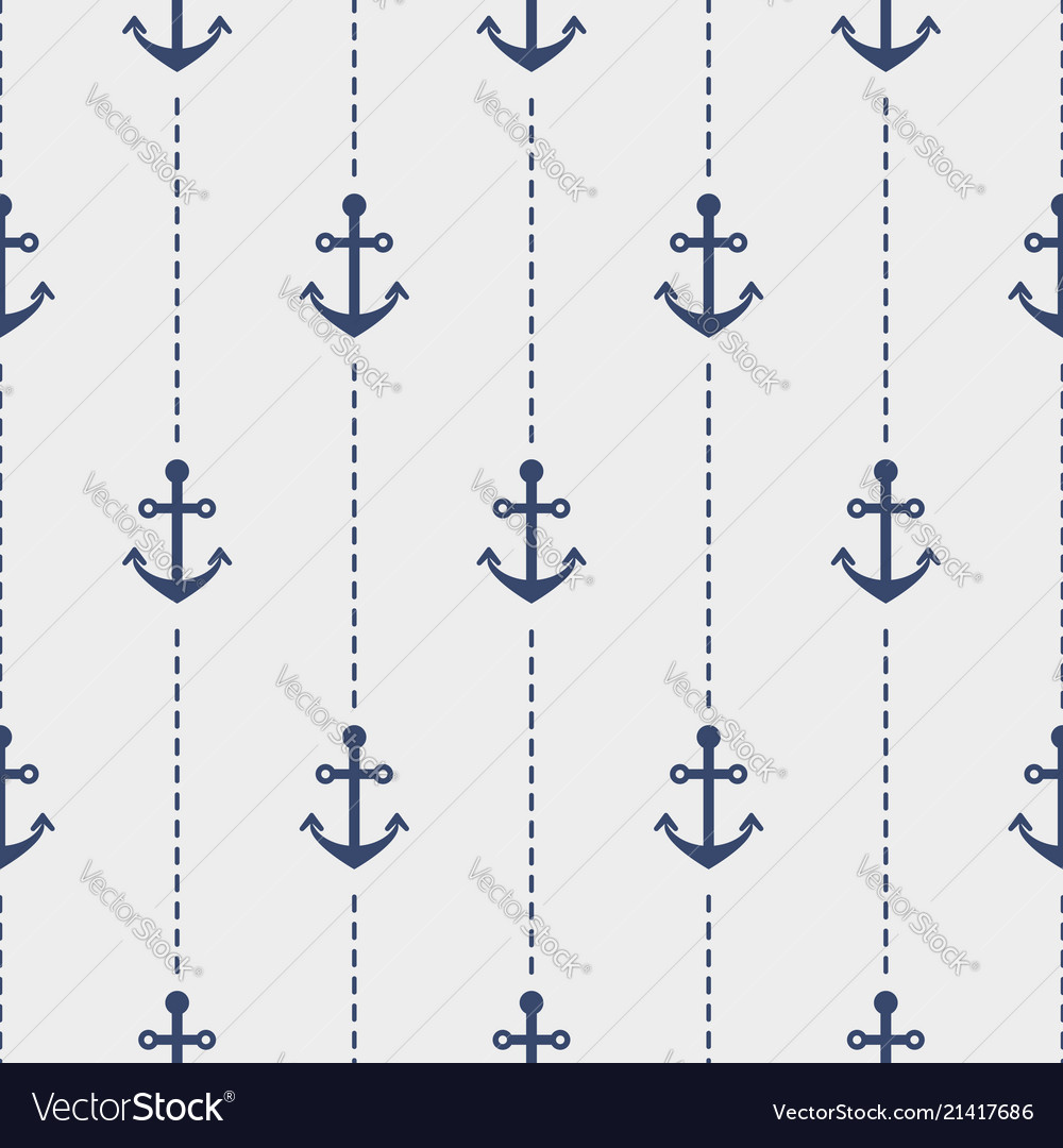 Nautical seamless pattern with anchors Vector Image Nautical seamless pattern with anchors