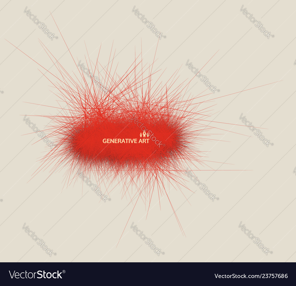 Red 3d abstract element with prickles futuristic vector image Red 3d abstract element with prickles futuristic