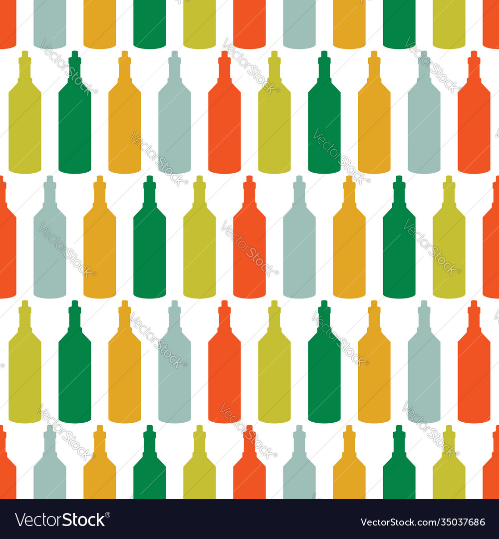 Seamless pattern with bottles