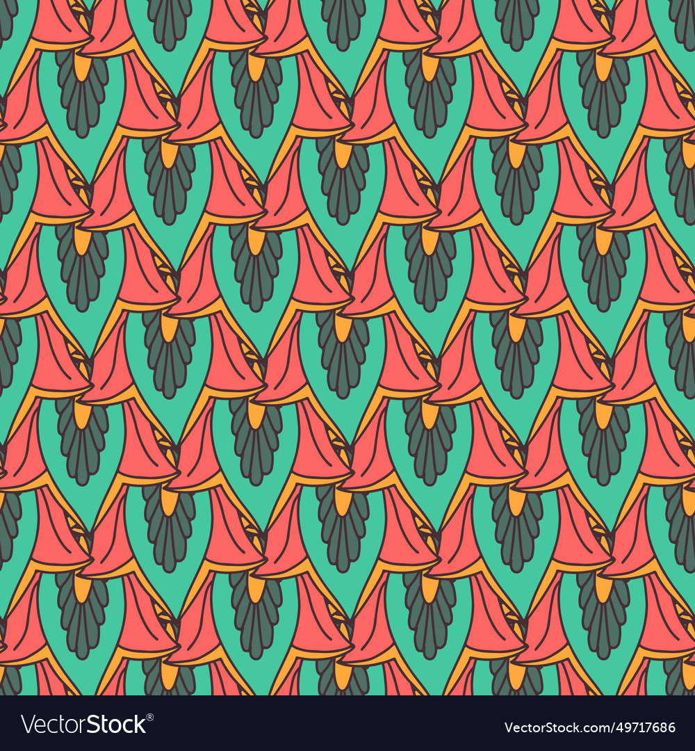 Seamless pattern with hand drawn abstract scale