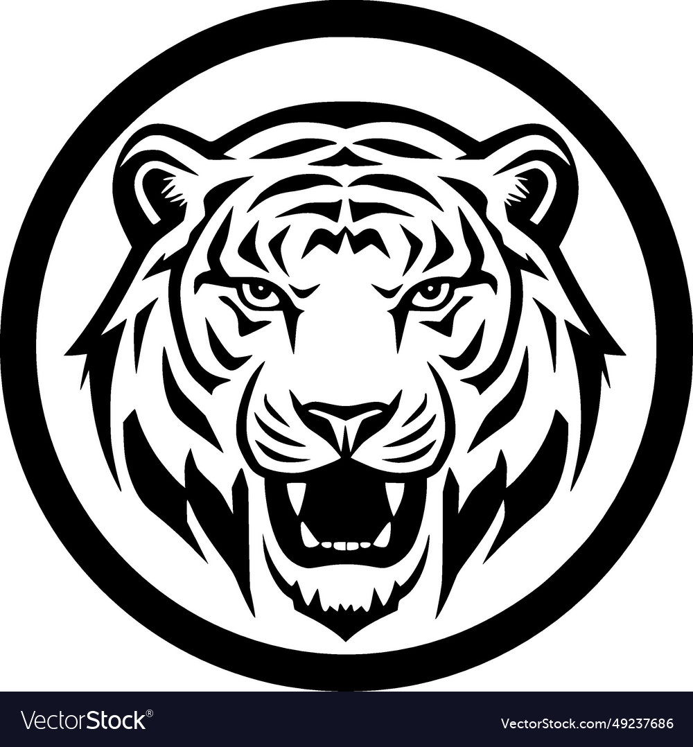 Tiger - minimalist and flat logo