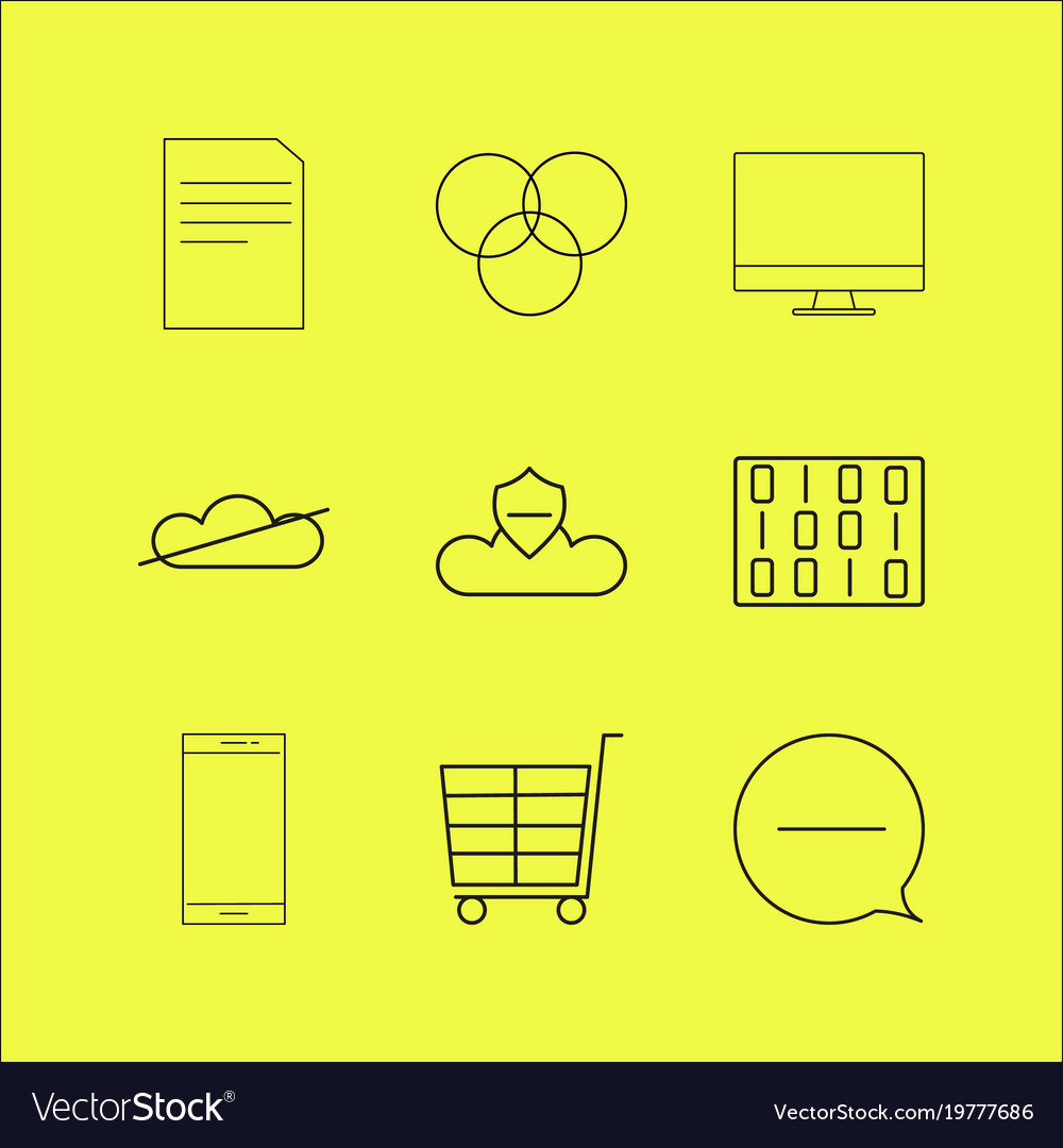 Web linear icon set simple outline icons
