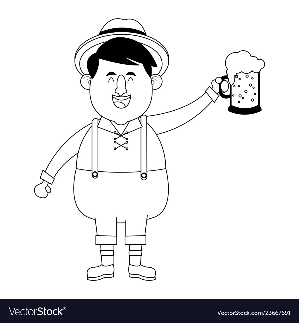 Bayerischer Mann oktoberfest Cartoons