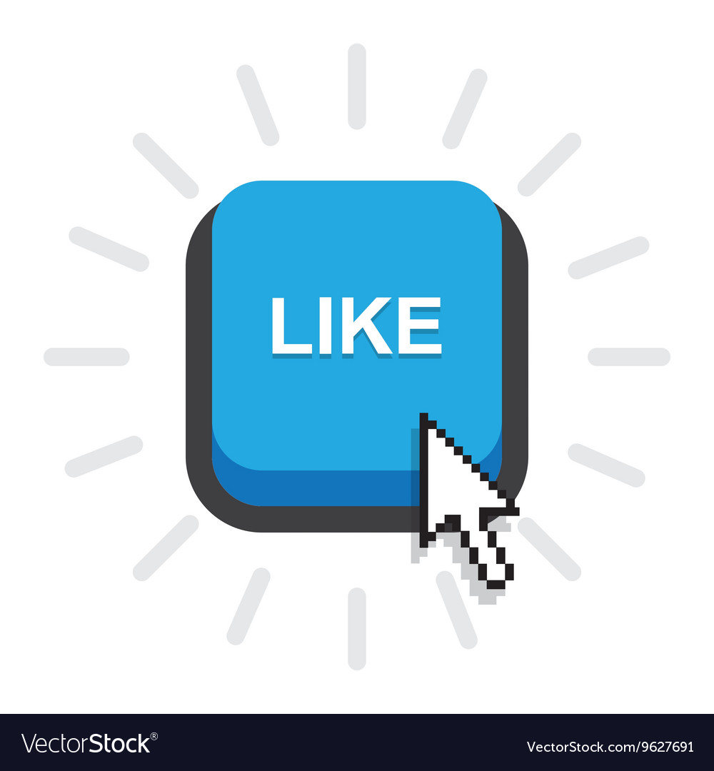 Blue button like Royalty Free Vector Image - VectorStock