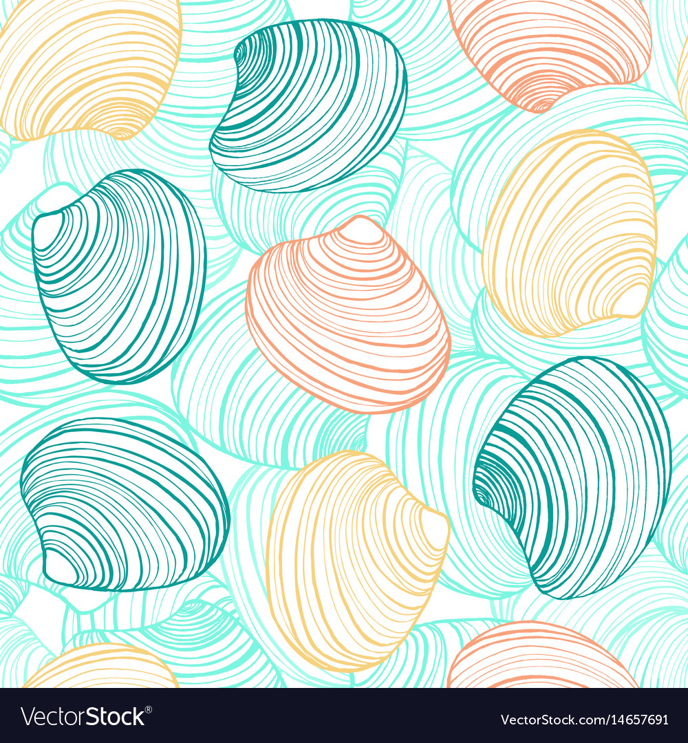 Colorful Seashell Seamless Pattern
