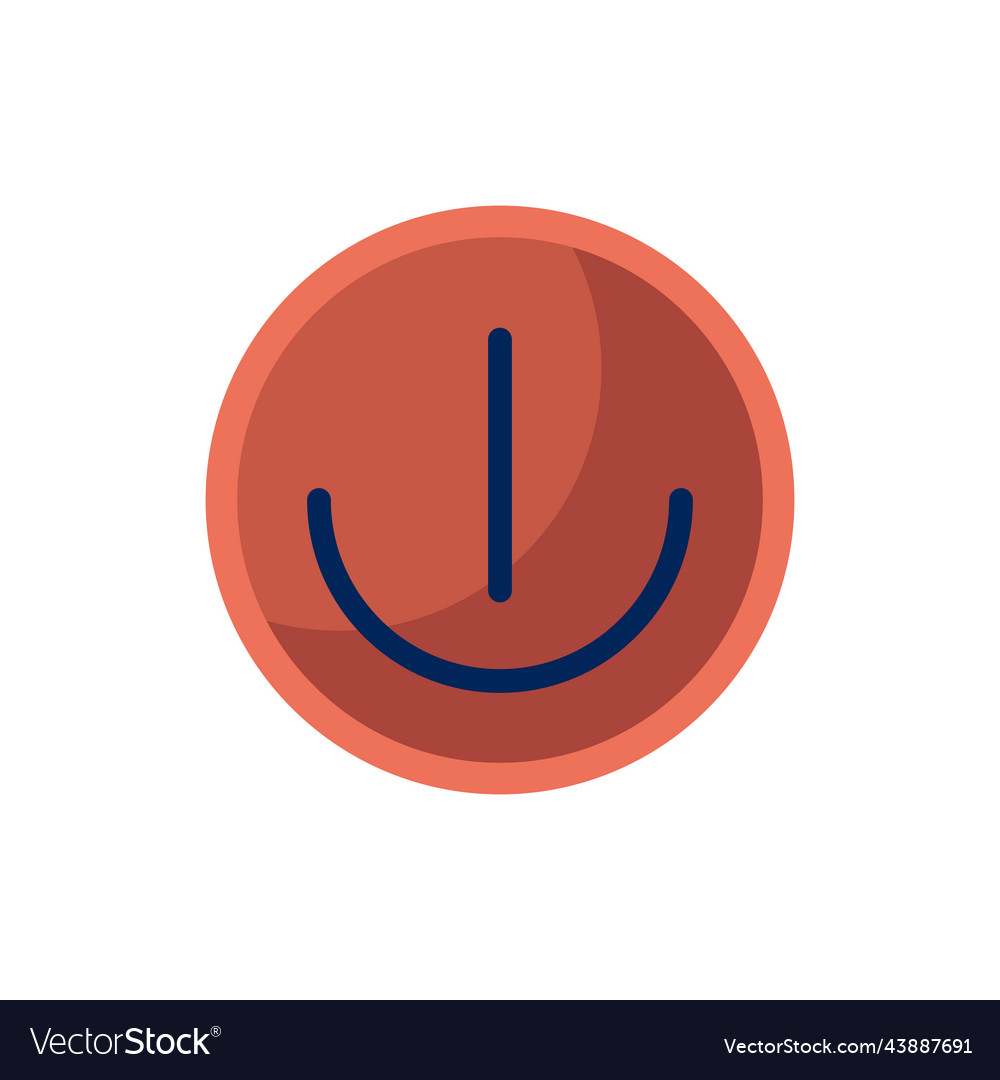 Computer shutdown symbol and technology icon