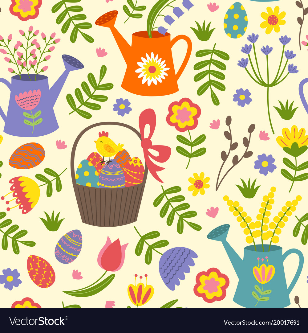 Easter Floral Pattern - Seamless