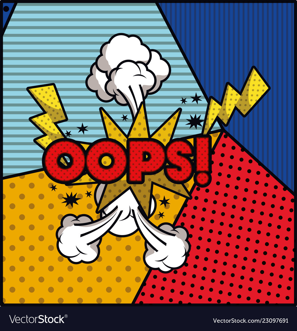 Expression bubble with oops pop art style