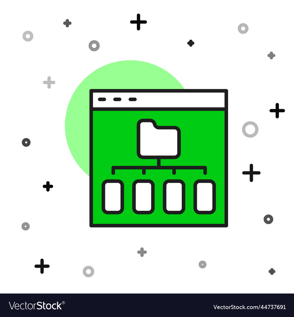 Filled outline browser files icon isolated